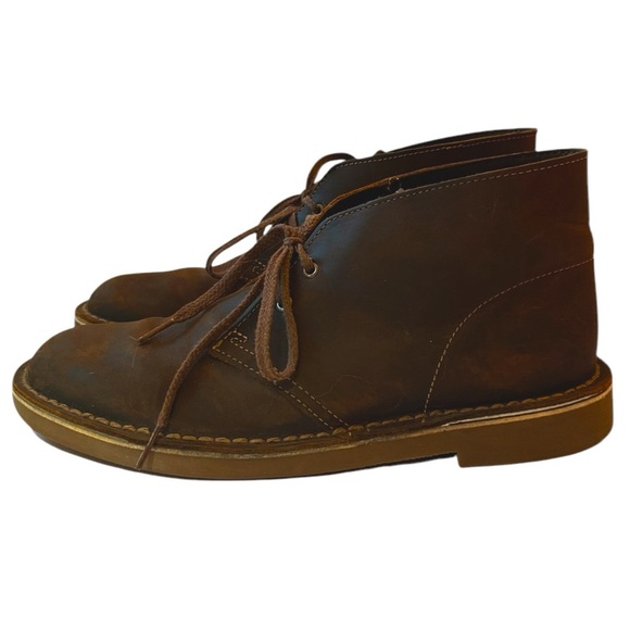 Clark’s Dark Brown Leather Bushacre 2 Chukka Boots Casual Fall Comfy Men Size 7 - Picture 5 of 8